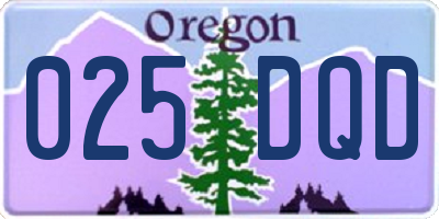 OR license plate 025DQD