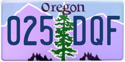 OR license plate 025DQF