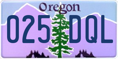 OR license plate 025DQL