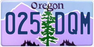 OR license plate 025DQM