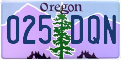OR license plate 025DQN
