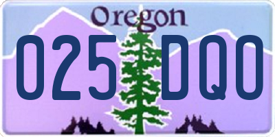 OR license plate 025DQO