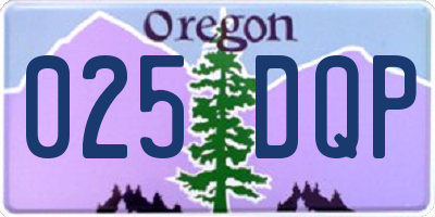OR license plate 025DQP