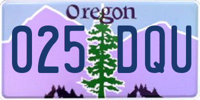 OR license plate 025DQU
