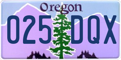 OR license plate 025DQX
