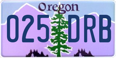 OR license plate 025DRB