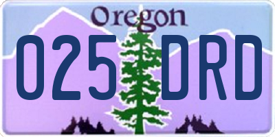 OR license plate 025DRD
