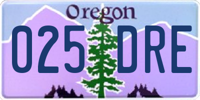 OR license plate 025DRE