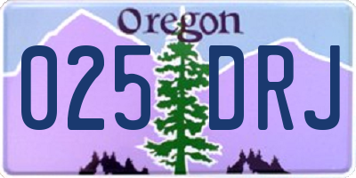 OR license plate 025DRJ