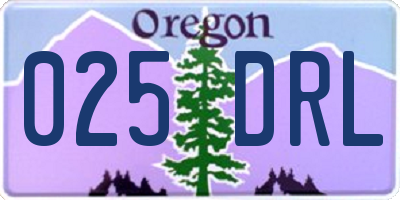 OR license plate 025DRL