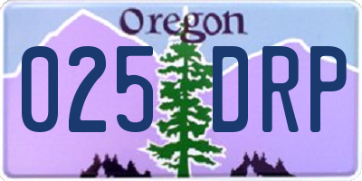 OR license plate 025DRP