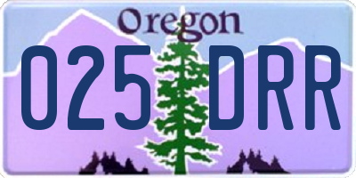 OR license plate 025DRR