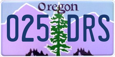 OR license plate 025DRS