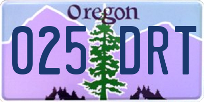 OR license plate 025DRT