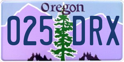 OR license plate 025DRX