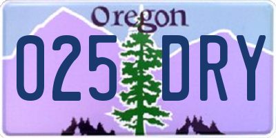 OR license plate 025DRY