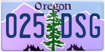 OR license plate 025DSG