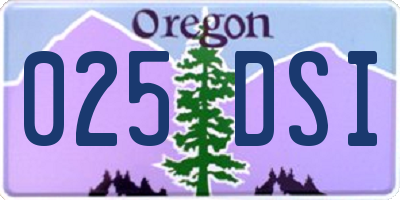 OR license plate 025DSI