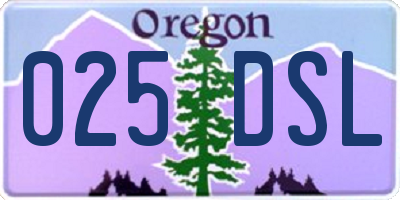 OR license plate 025DSL