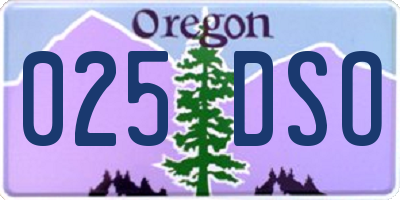OR license plate 025DSO