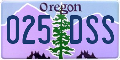 OR license plate 025DSS
