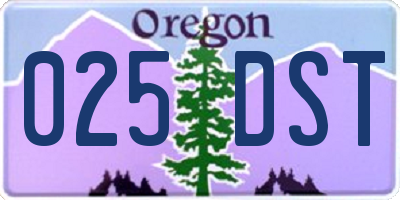 OR license plate 025DST