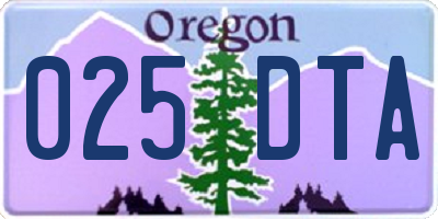 OR license plate 025DTA