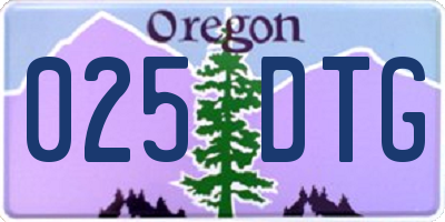 OR license plate 025DTG