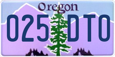 OR license plate 025DTO