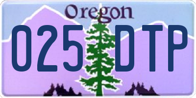 OR license plate 025DTP