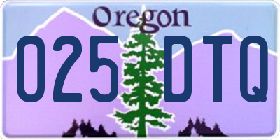 OR license plate 025DTQ