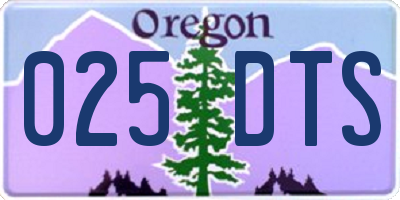 OR license plate 025DTS