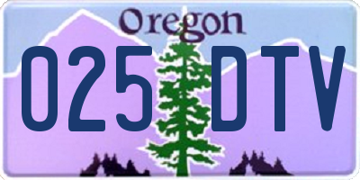OR license plate 025DTV