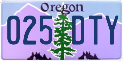 OR license plate 025DTY