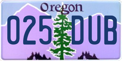 OR license plate 025DUB