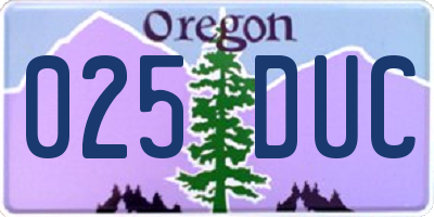 OR license plate 025DUC