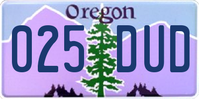 OR license plate 025DUD