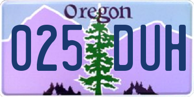 OR license plate 025DUH