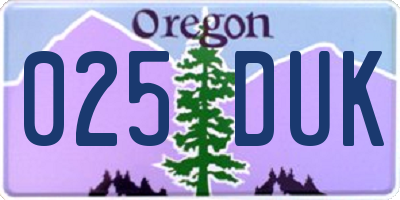 OR license plate 025DUK