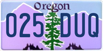 OR license plate 025DUQ