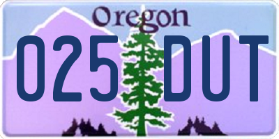 OR license plate 025DUT