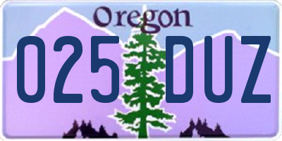OR license plate 025DUZ