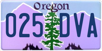 OR license plate 025DVA