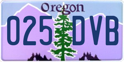 OR license plate 025DVB
