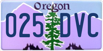 OR license plate 025DVC