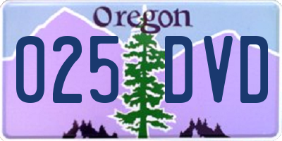 OR license plate 025DVD