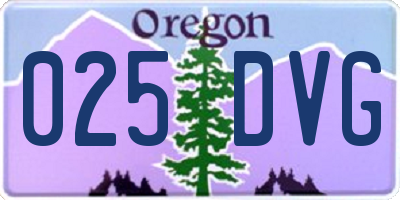 OR license plate 025DVG
