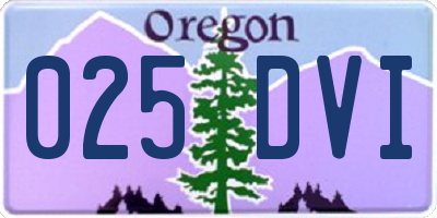 OR license plate 025DVI
