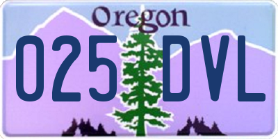OR license plate 025DVL