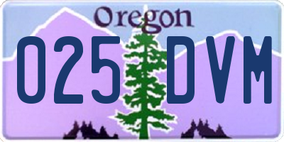 OR license plate 025DVM